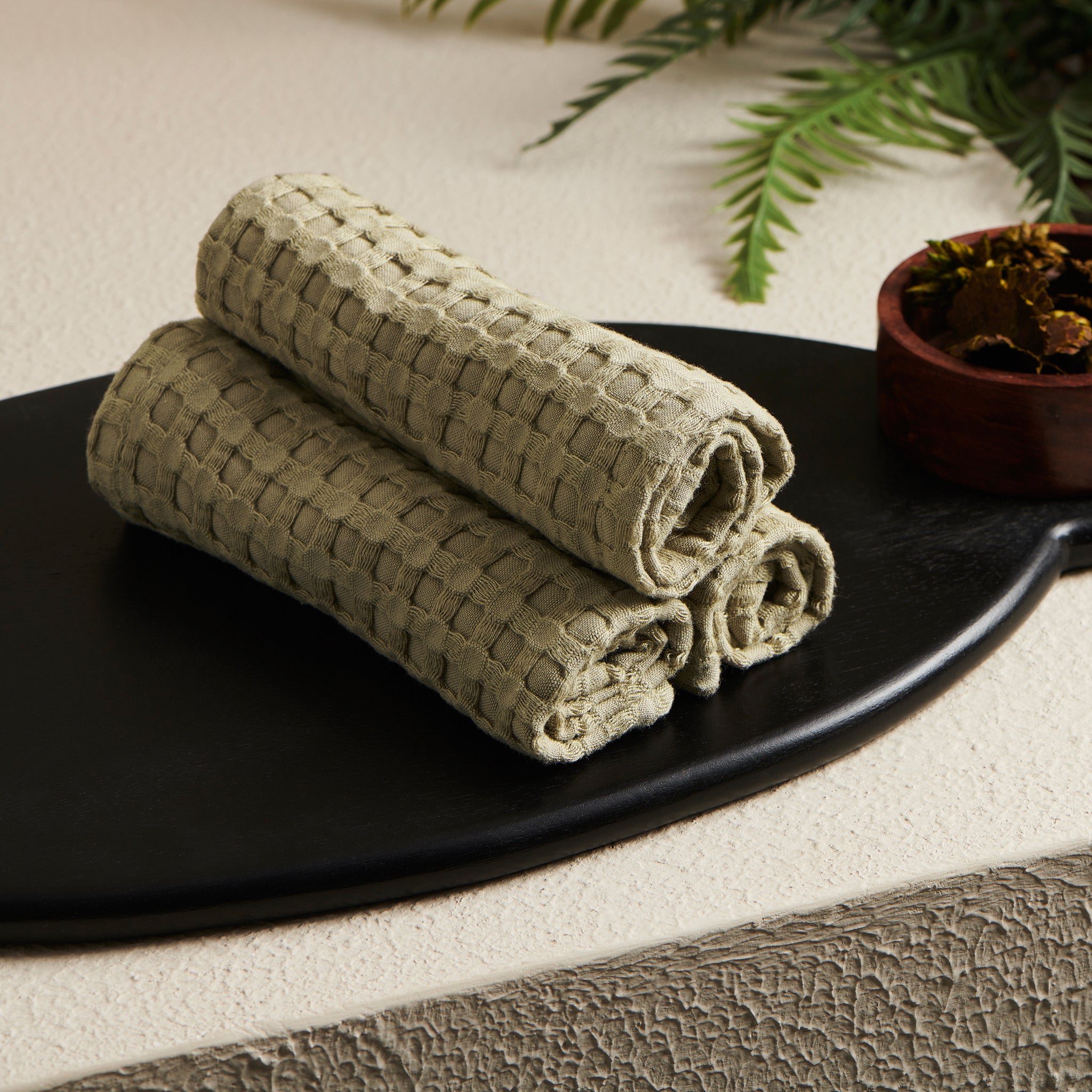 Moss | Cotton Bamboo | Waffle | Face Towel