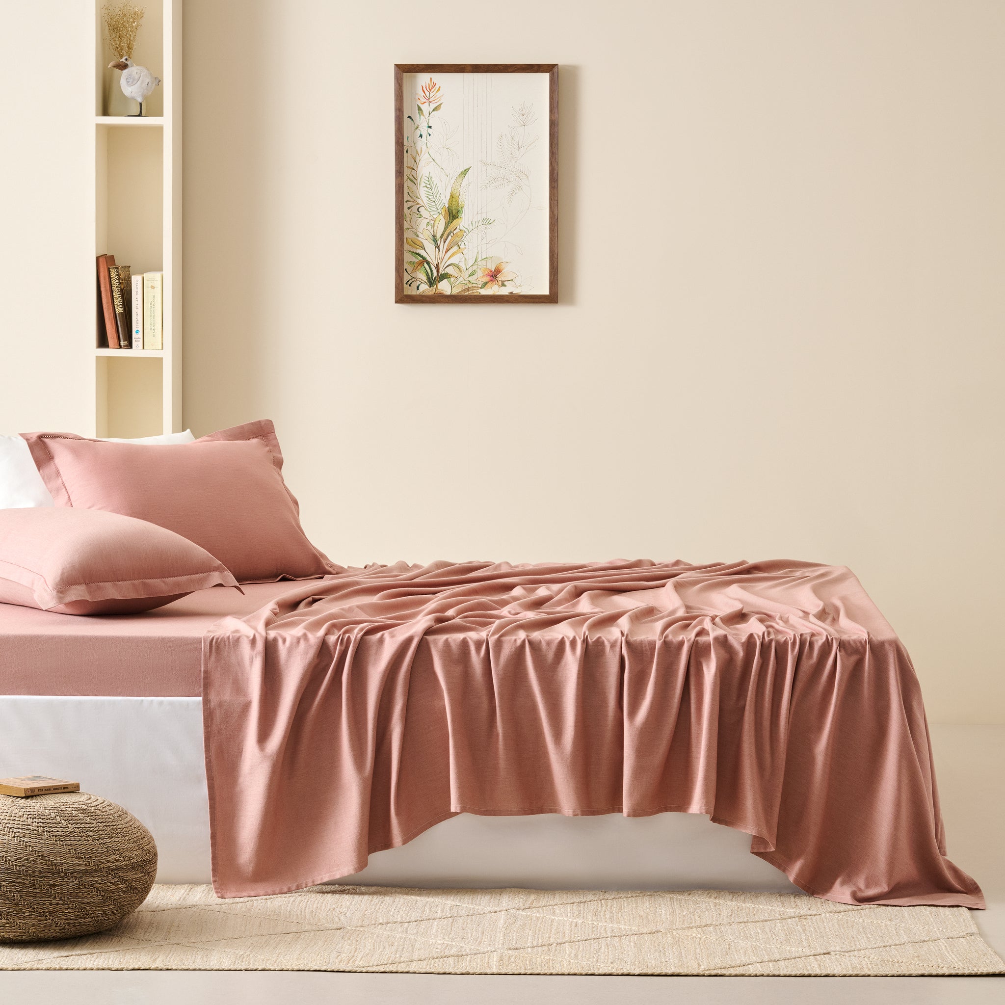 Rustic Terracotta | Cotton Bamboo | Chambray | Bedsheet