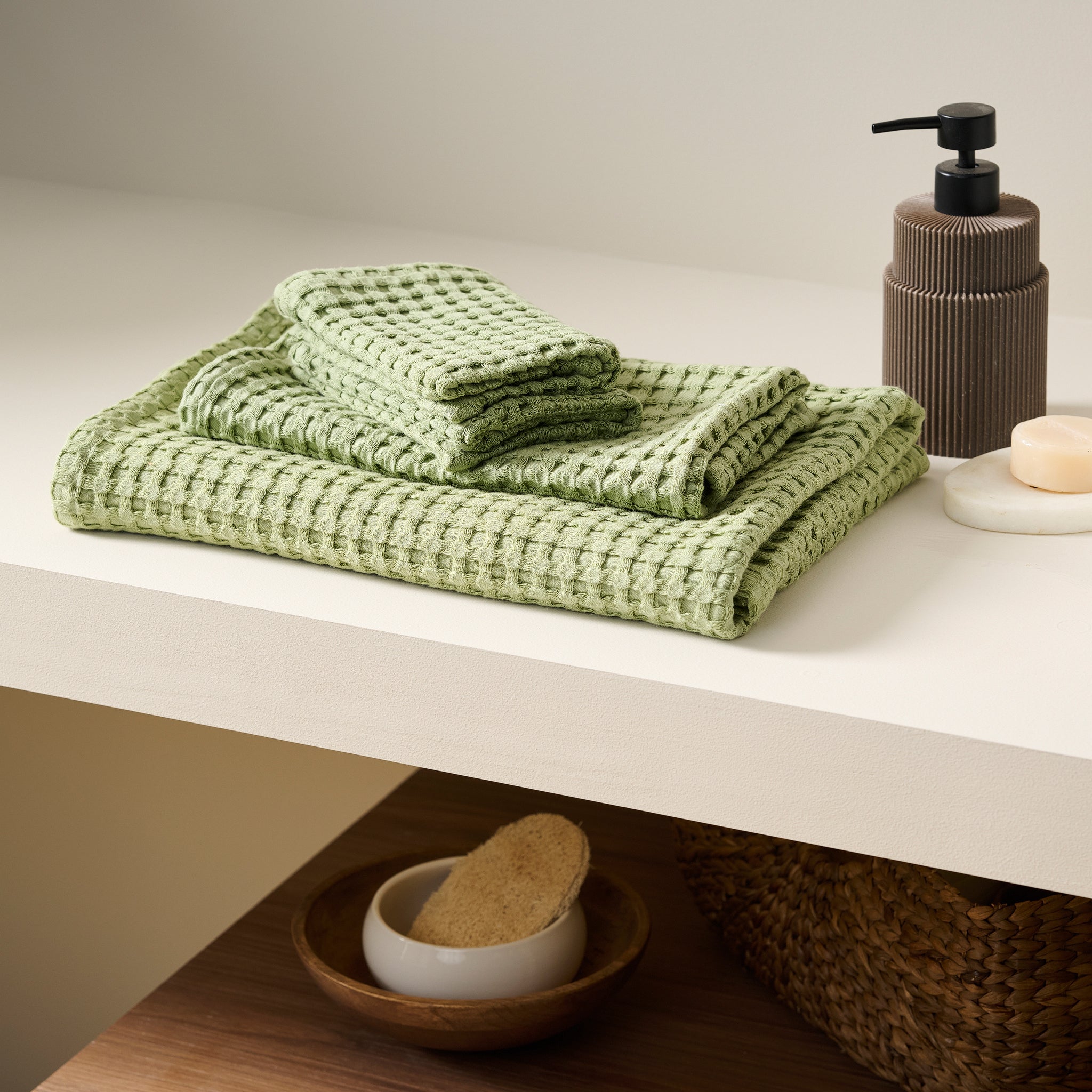 Chalk | Cotton | Waffle |Towel