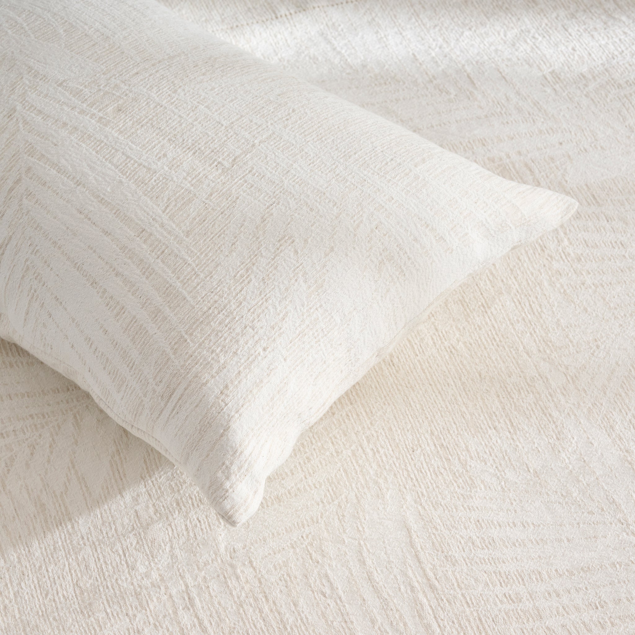 Palm Shadow | Cotton Linen | Jacquard | Bed Cover