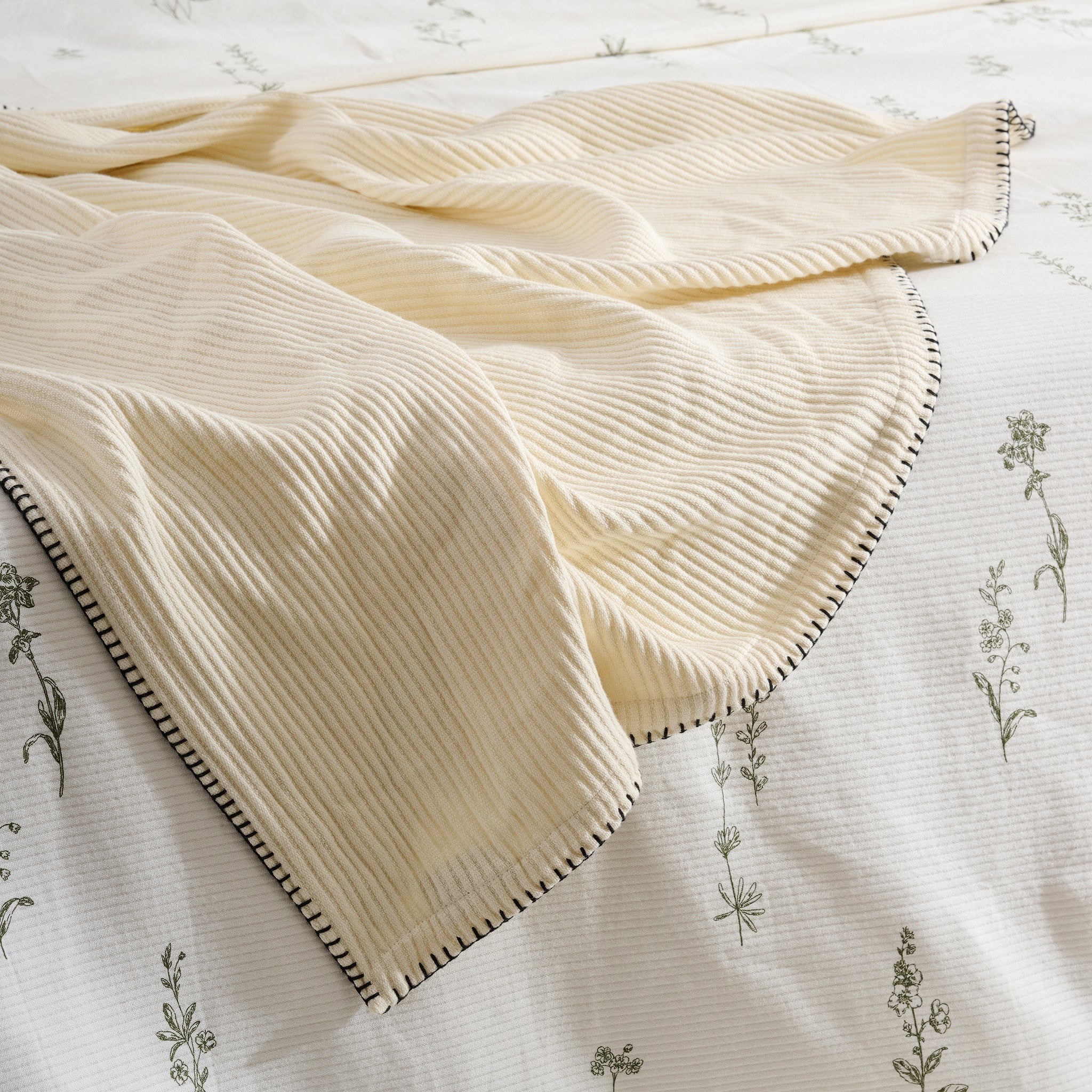 Cream Whip | Cotton Bamboo | Cord Rib | Throw