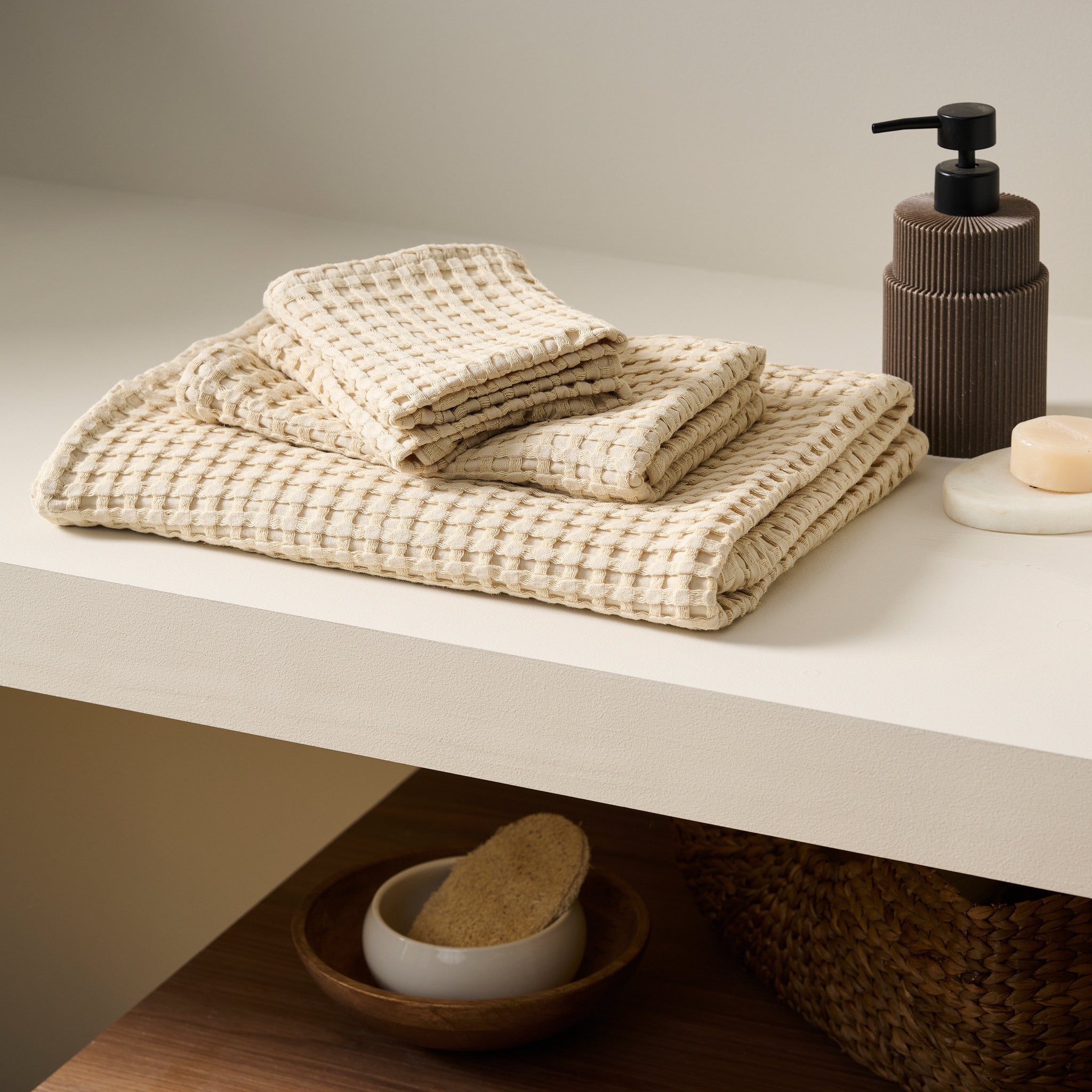 Chalk | Cotton | Waffle |Towel