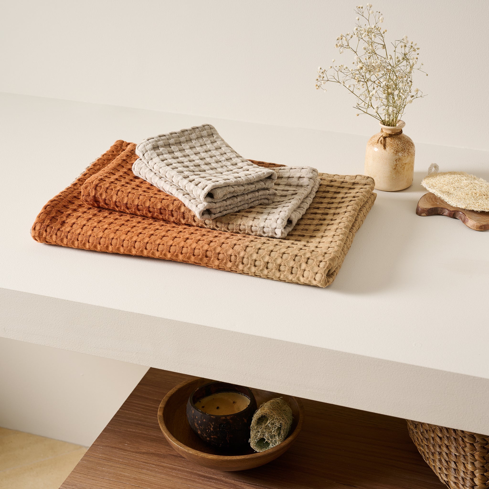 Dip Dye | Cotton Bamboo | Waffle | Bath Set