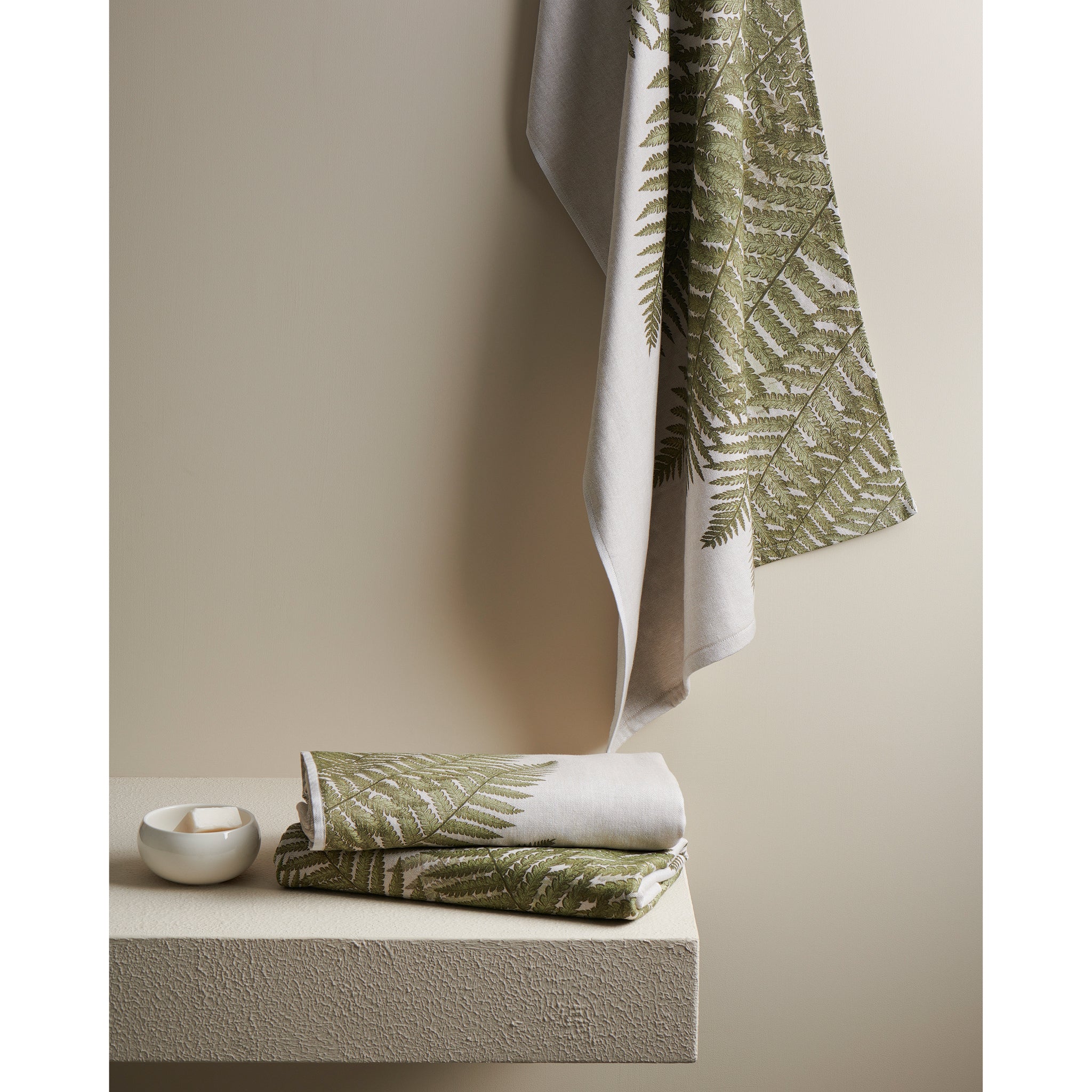 Fern Print | Cotton Bamboo | Hammam Terry | Bath Towel