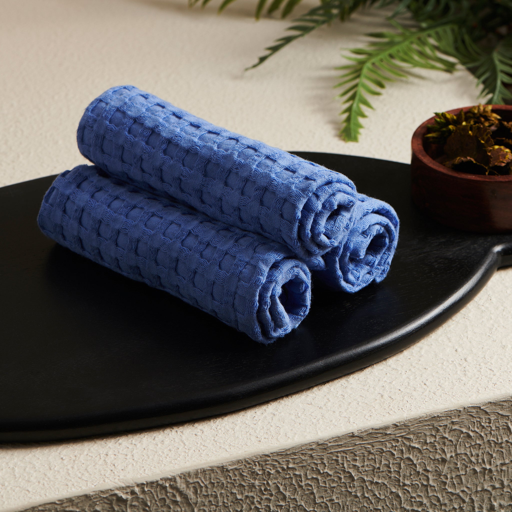 Cobalt | Cotton | Waffle | Face Towel
