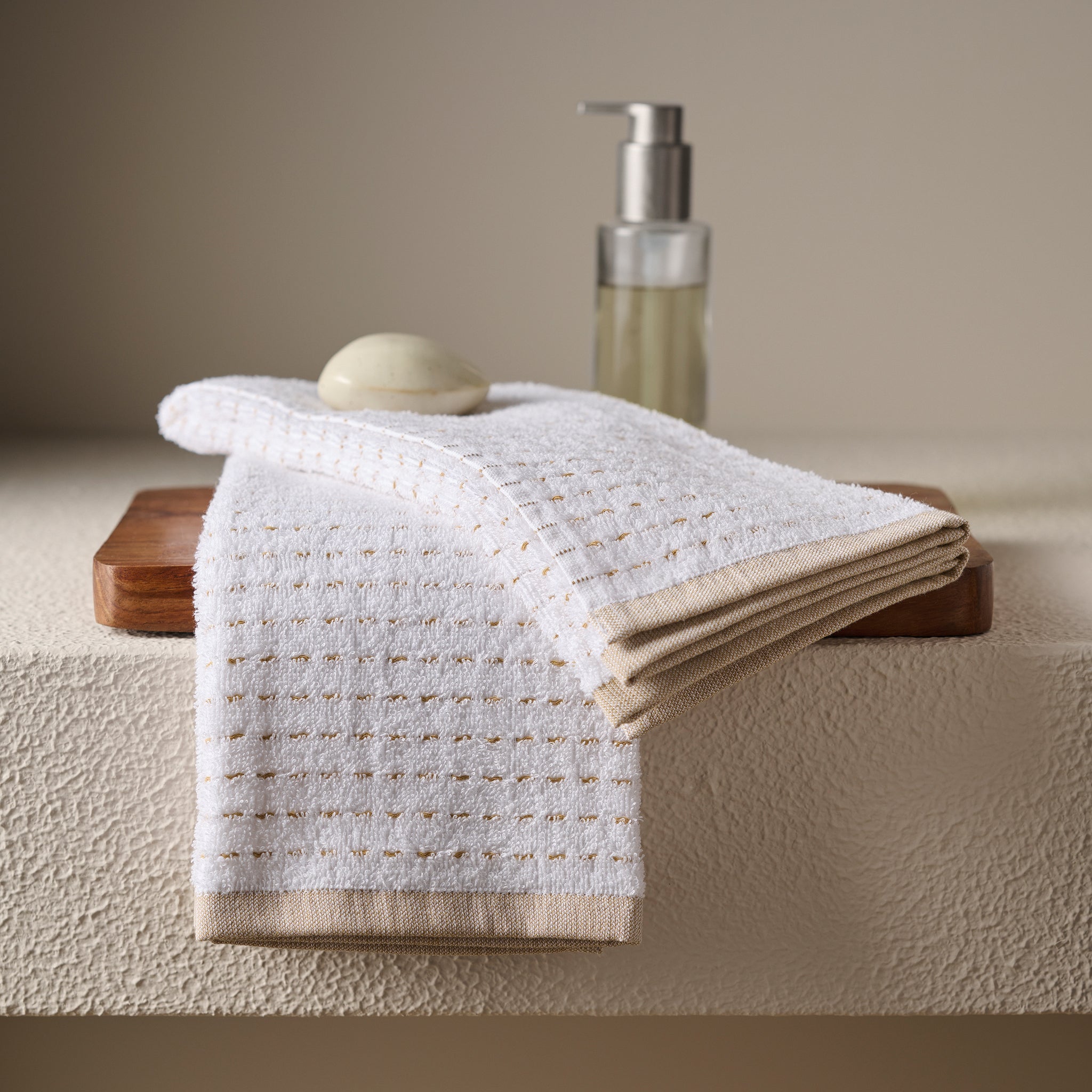 Drizzle | Cotton | Dobby Stripe Terry | Hand Towel
