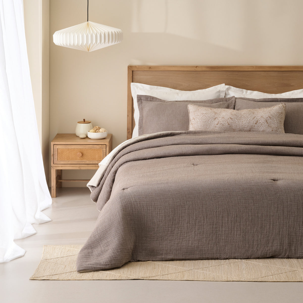 Oyster | Cotton Bamboo | Gauze | Bed Set