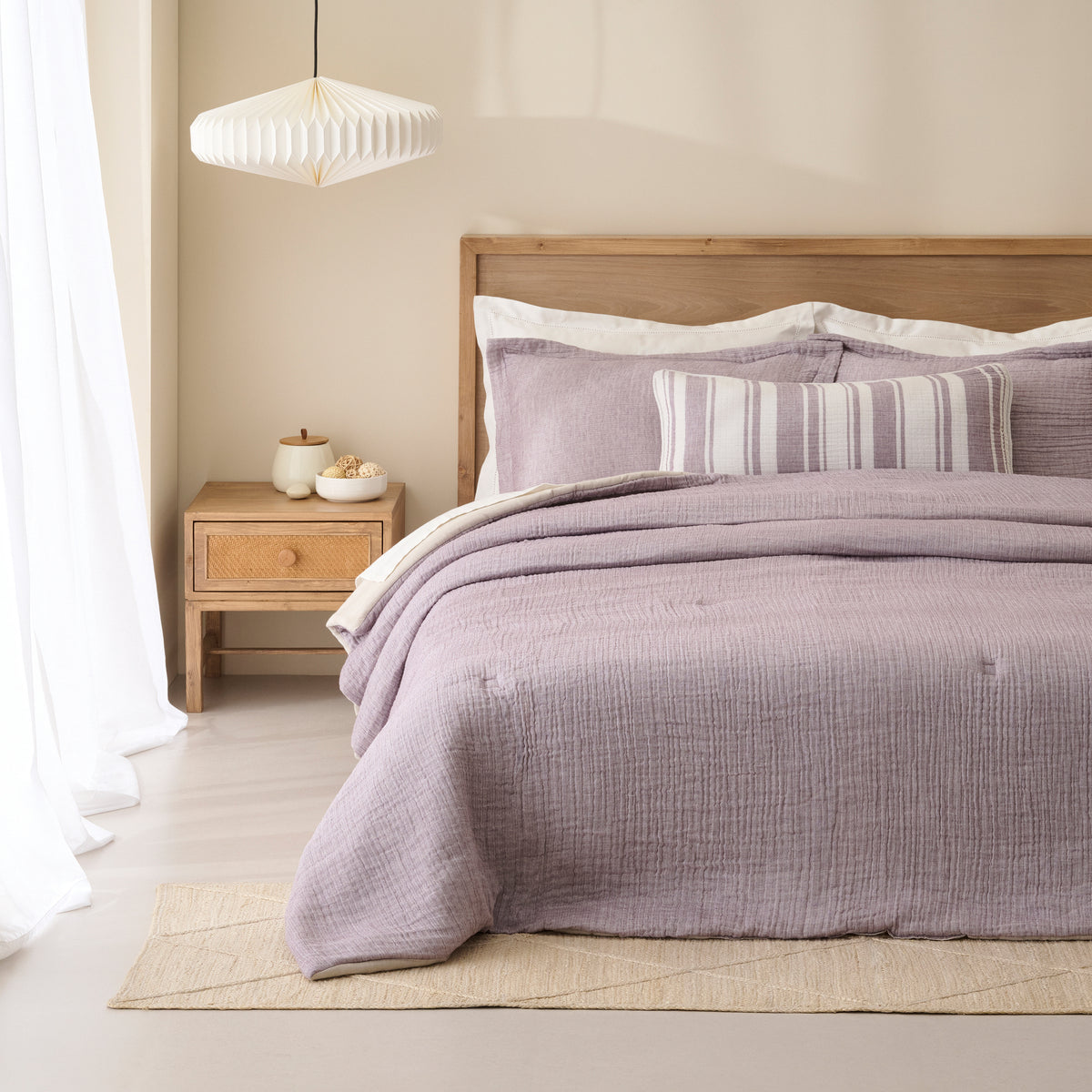 Oyster | Cotton Bamboo | Gauze | Bed Set