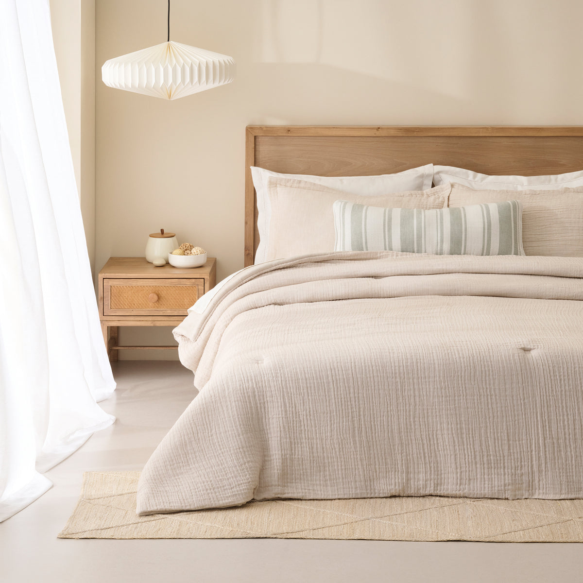 Oyster | Cotton Bamboo | Gauze | Bed Set