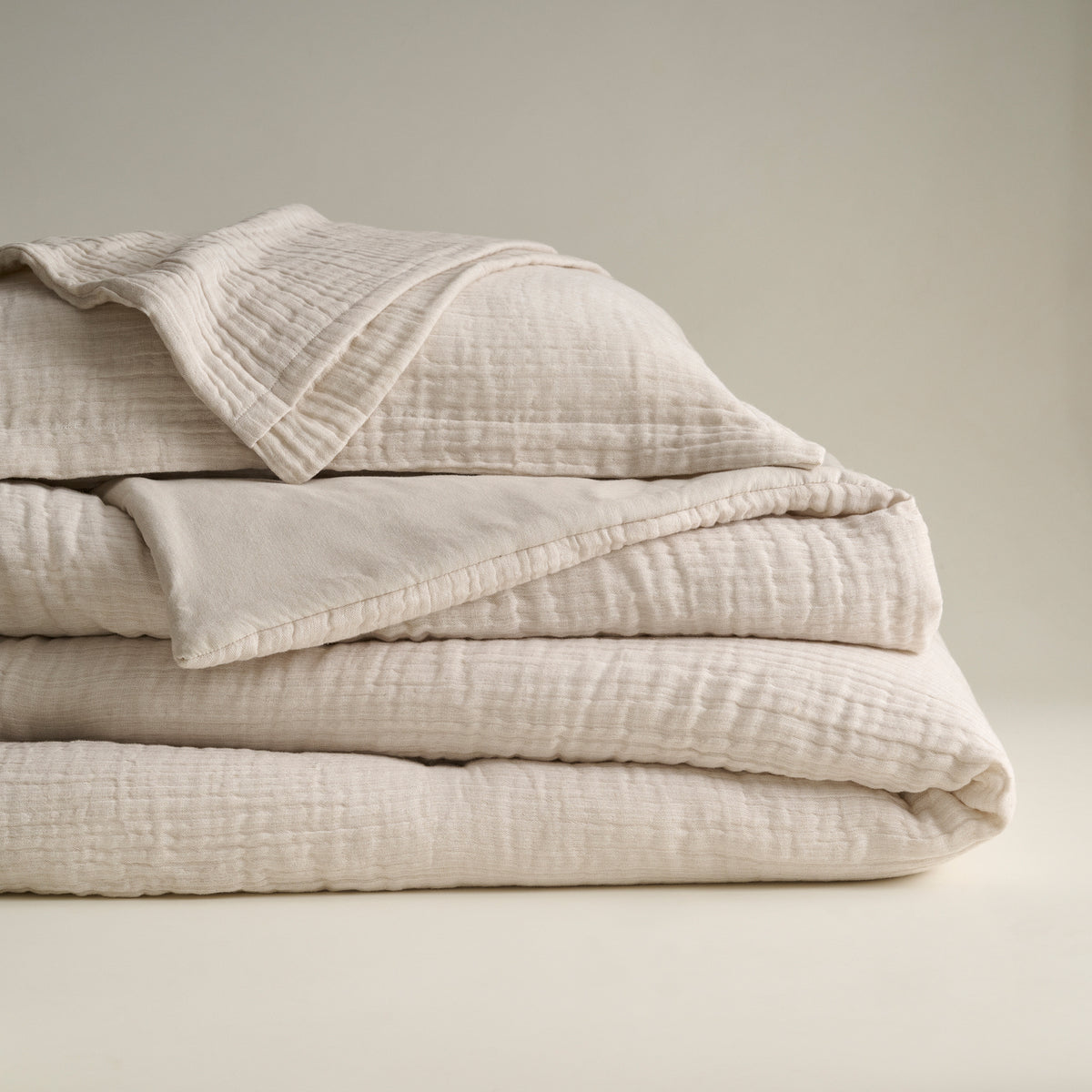 Oyster | Cotton Bamboo | Gauze | Bed Set