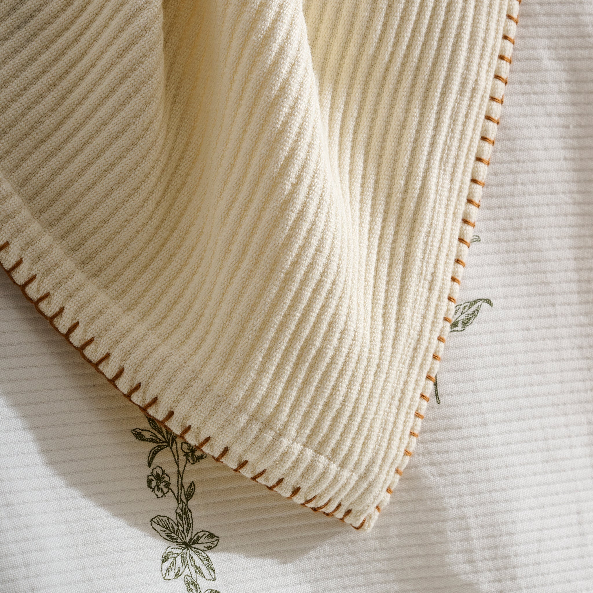 Cream Whip  | Cotton Bamboo | Cord Rib | Throw