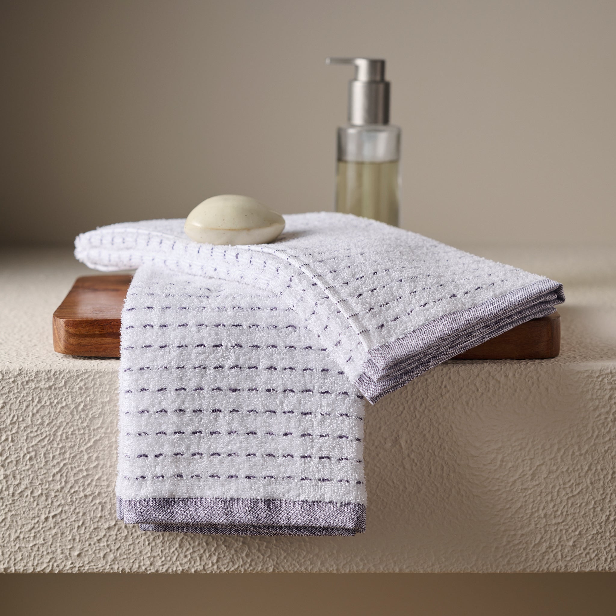 Drizzle | Cotton | Dobby Stripe Terry | Bath Set