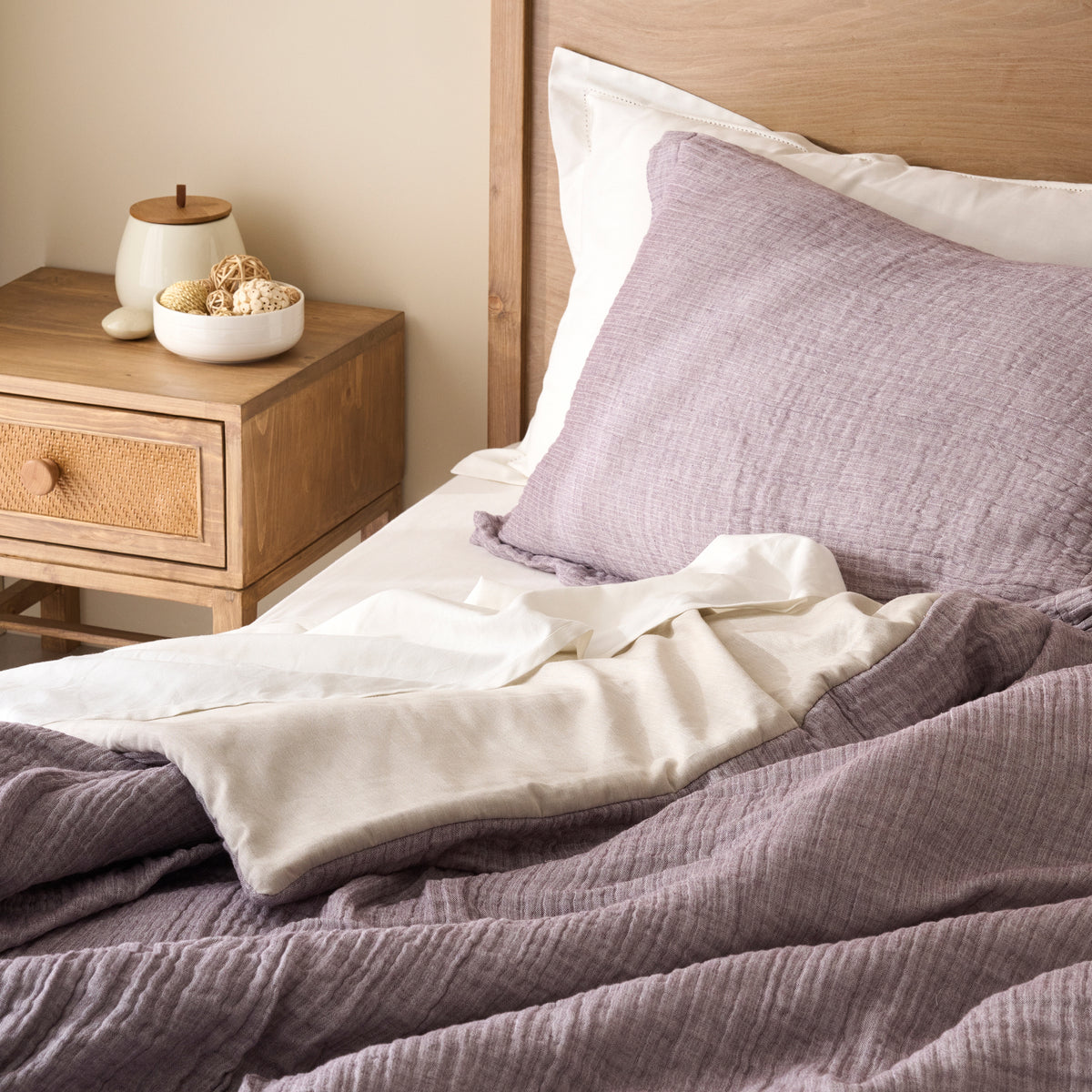 Oyster | Cotton Bamboo | Gauze | Bed Set