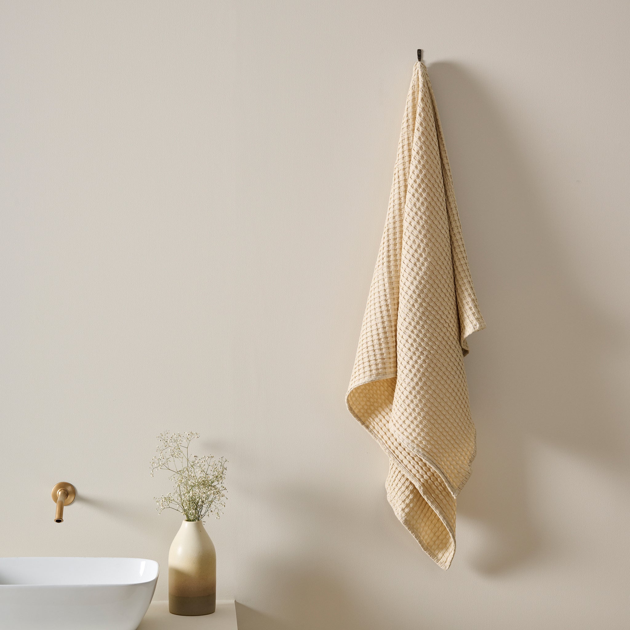 Chalk | Cotton | Waffle | XL Bath Towel