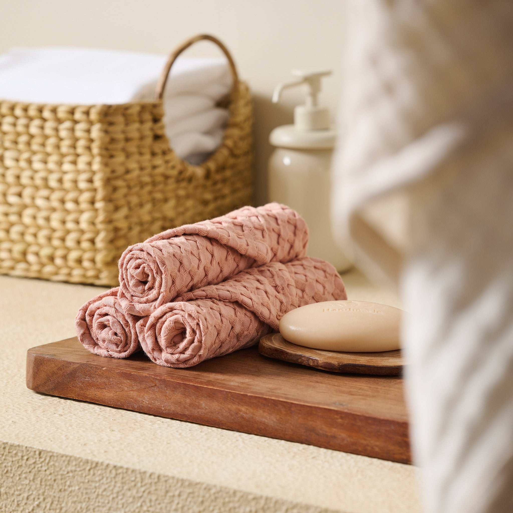 Apricot | Cotton Bamboo | Waffle | Face Towel