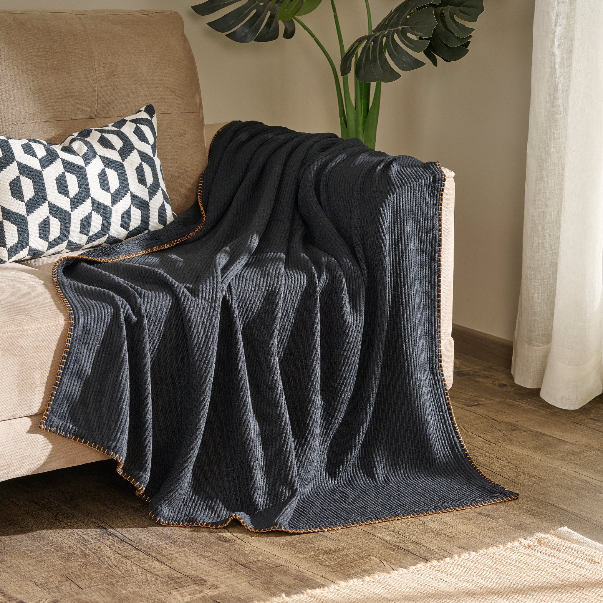 Pepper Whip  | Cotton Bamboo | Cord Rib | Throw