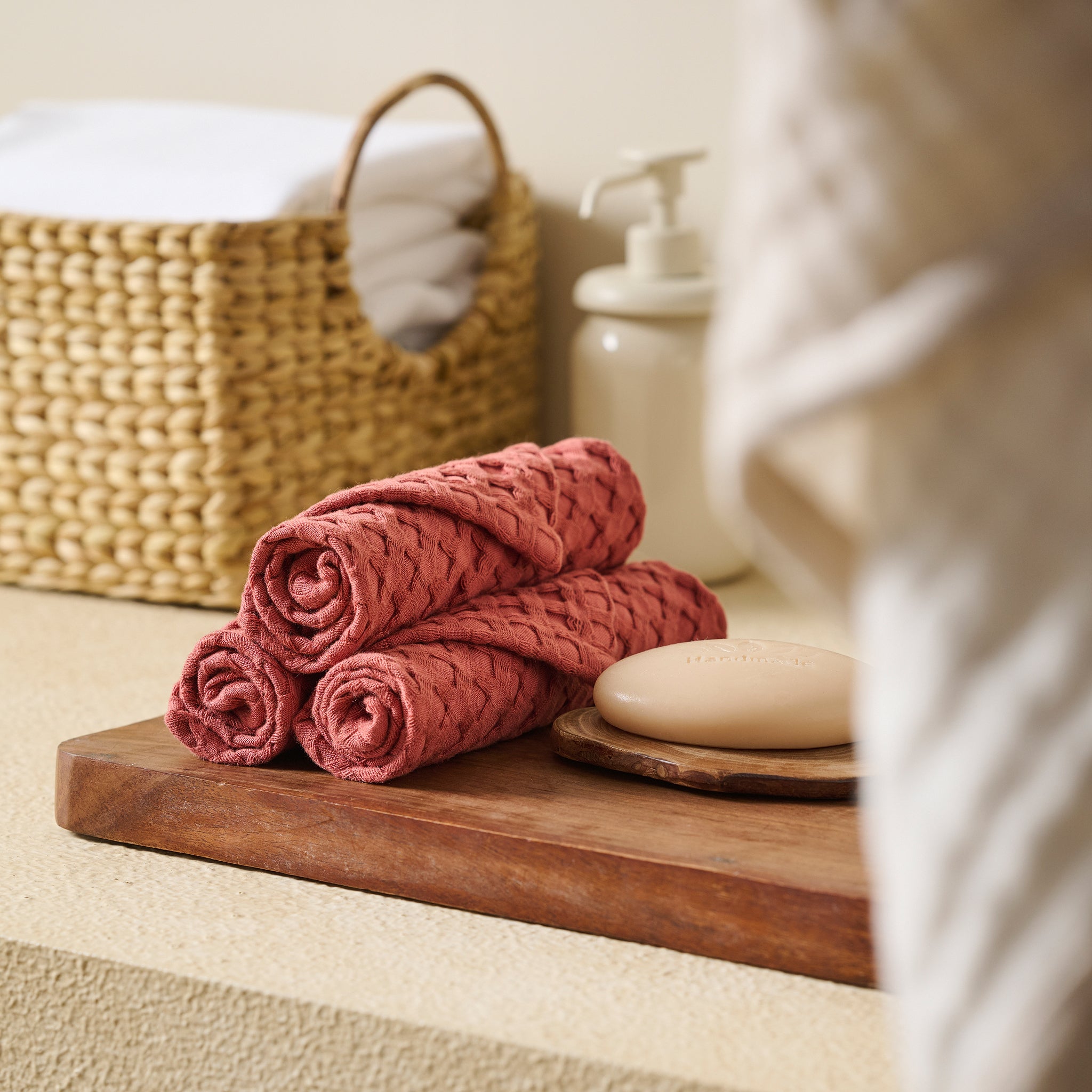 Terracota | Cotton Bamboo | Waffle | Face Towel