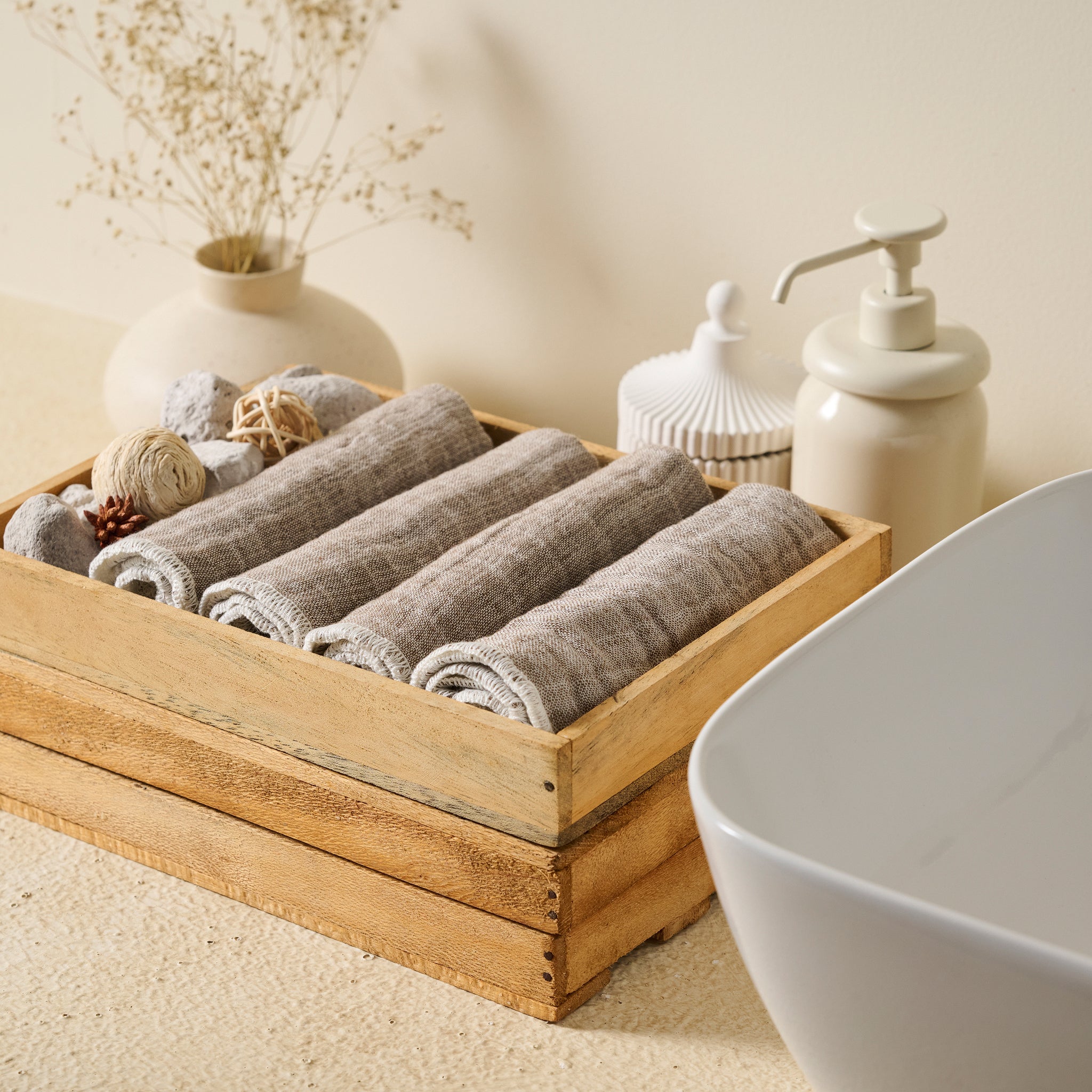 Walnut | Cotton | Gauze | Face Towel