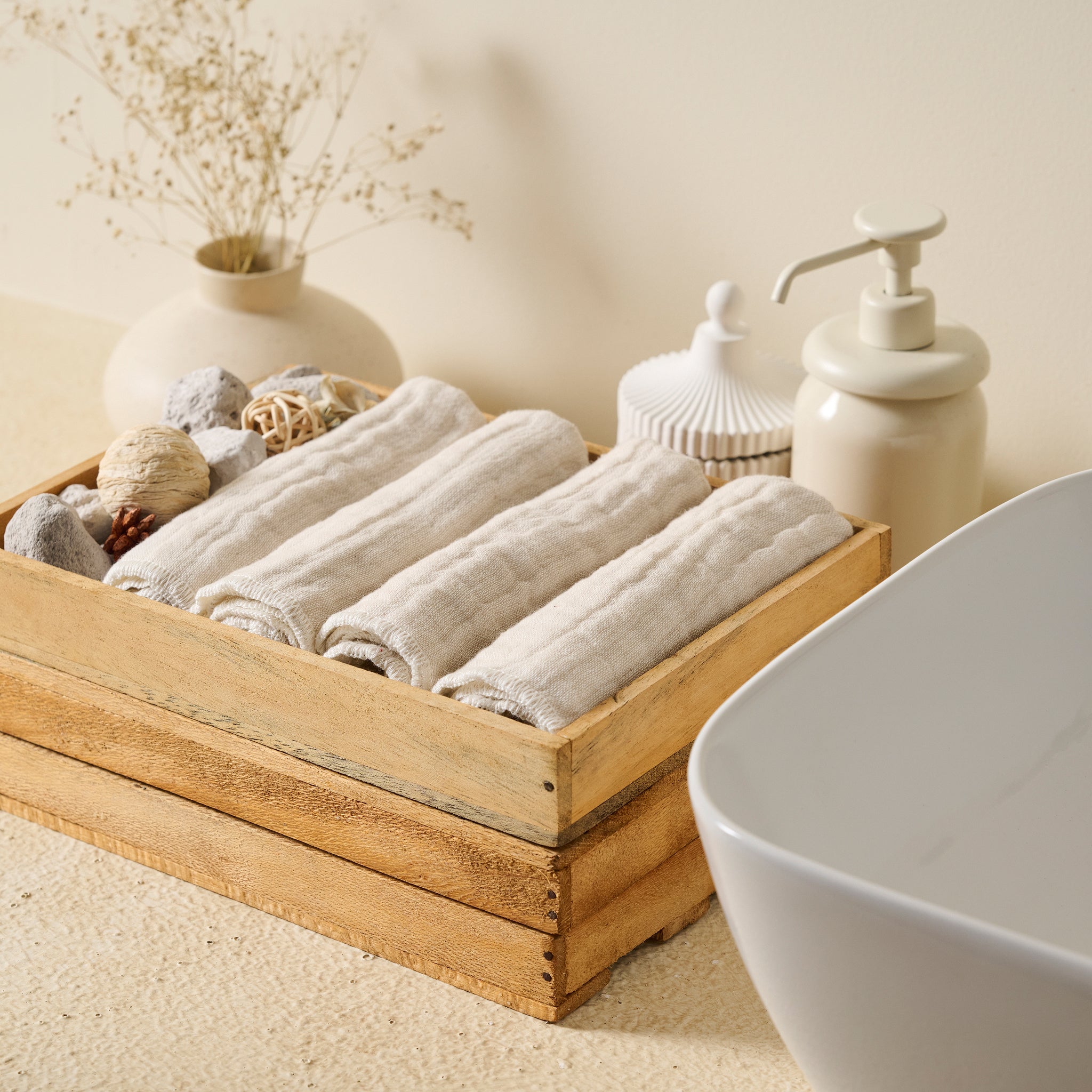 Warm Khaki | Cotton | Gauze | Face Towel