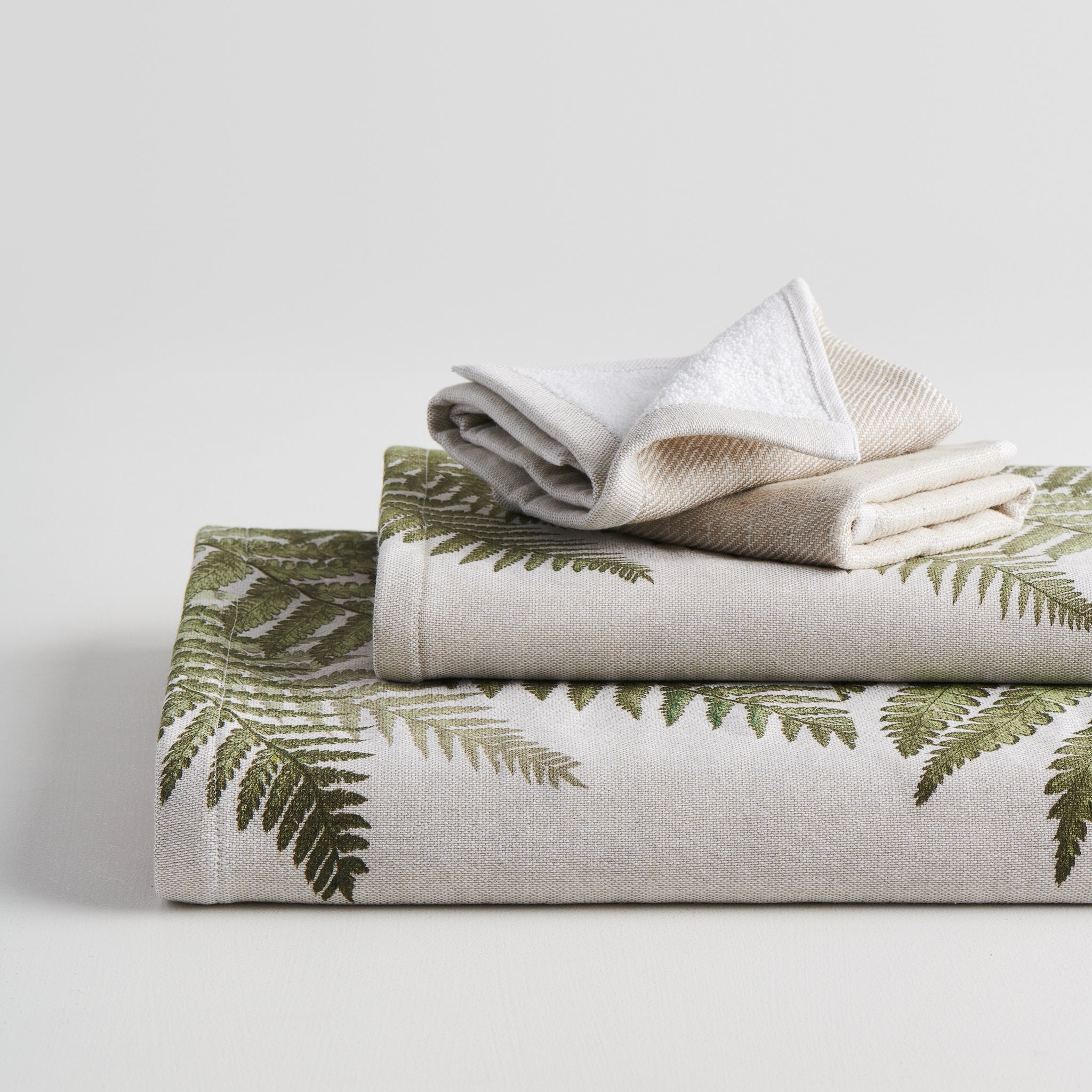 Fern Print | Cotton Bamboo | Hammam Terry | Bath Set