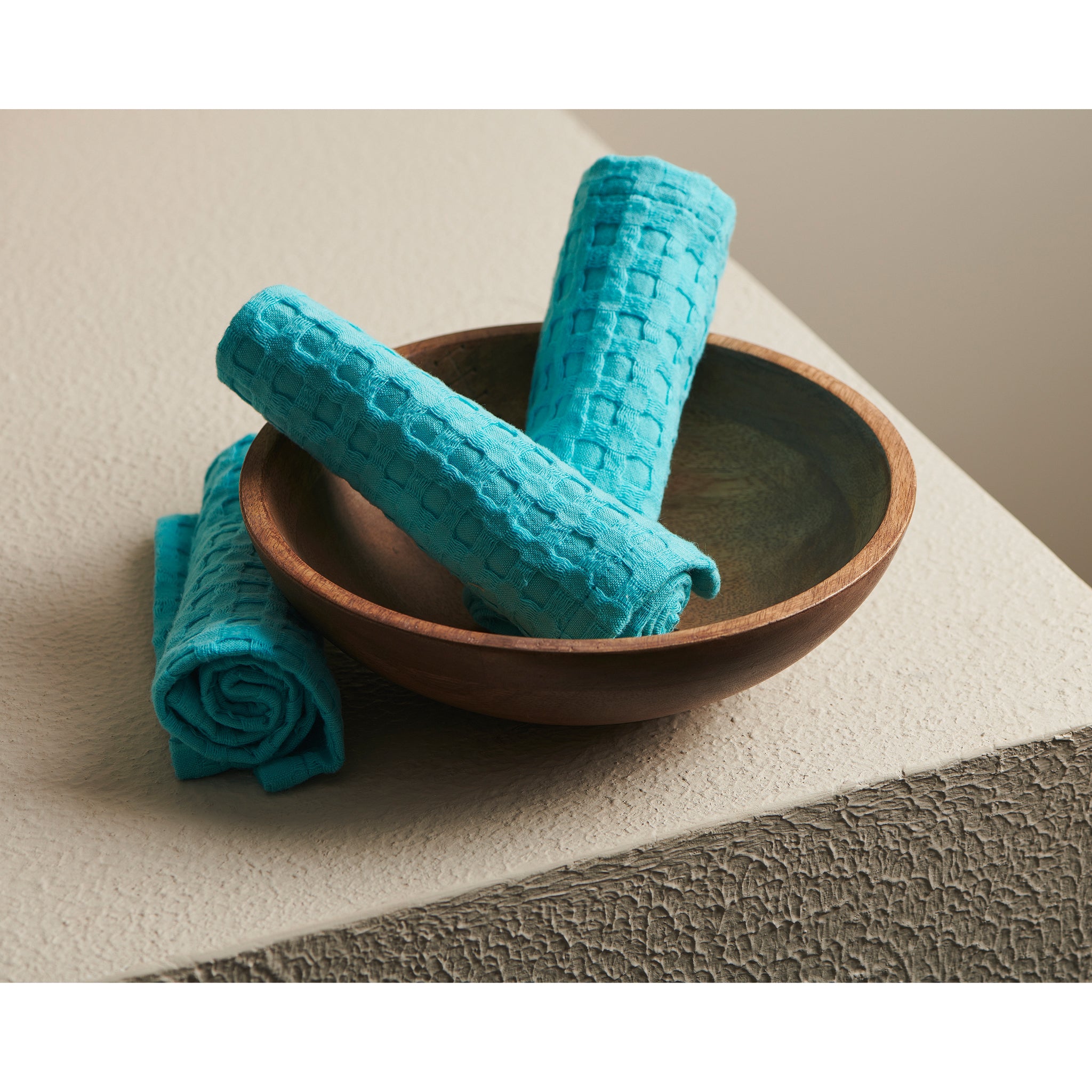 Aqua | Cotton | Waffle | Face Towel