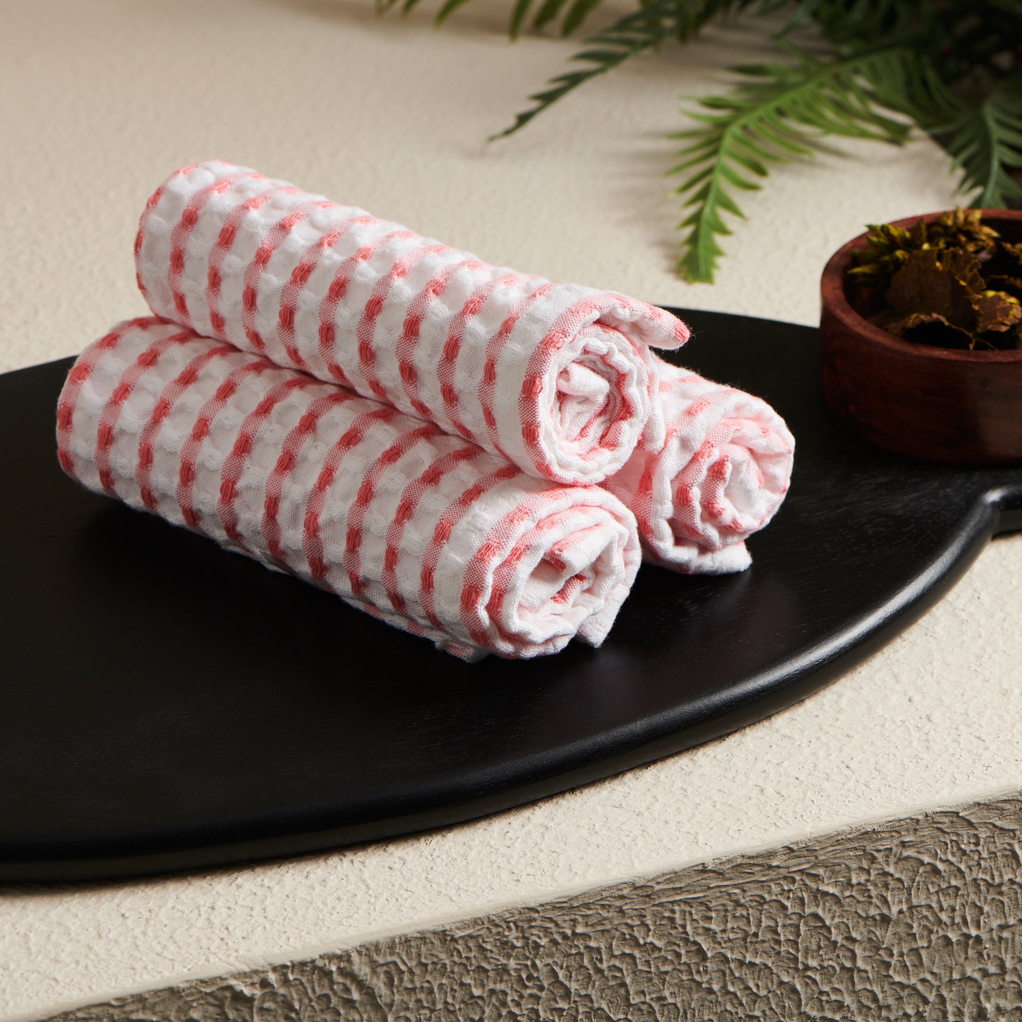 Peach | Cotton | Waffle | Face Towel